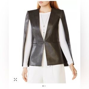 NWT/BCBGMaxAzria Faux Leather Cape Blazer